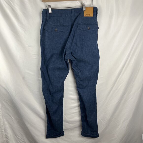 Duer Pleated Lightweight Dark Denim Pants with/ Flap Pockets Womens Size 30 X 31 - Picture 4 of 11